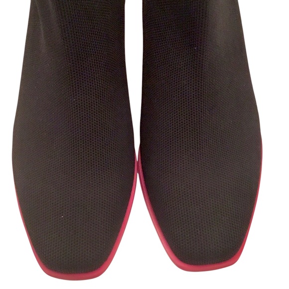Vivaia Ryan Pro Knit Chelsea Ankle Boot Black Pink Soles Size-41.5/10 - Picture 6 of 14
